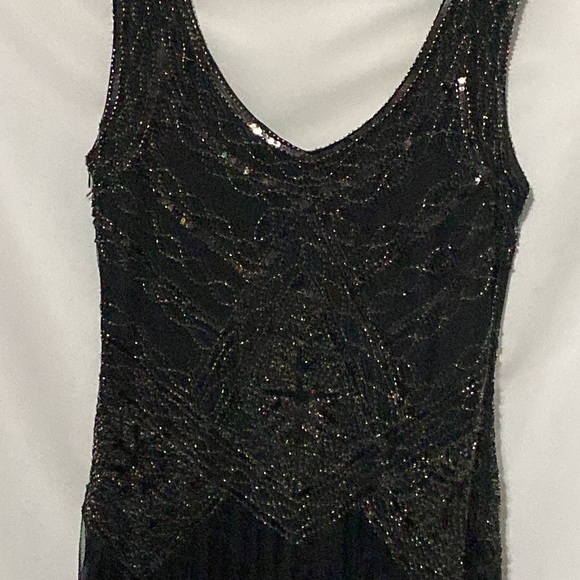FunDaisy size XL Black FULL Sequin Sheath Midi Flapper Dress LINED SIDE ZIPPER - Picture 11 of 13